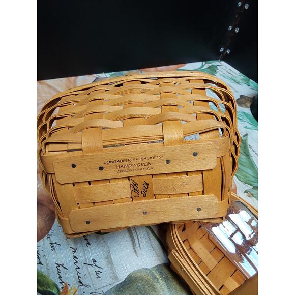 LONGABERGER BASKETS 2 BASKETS 2 PLASTIC PROTECTORS HAND WOVEN Country Best - Picture 4 of 5